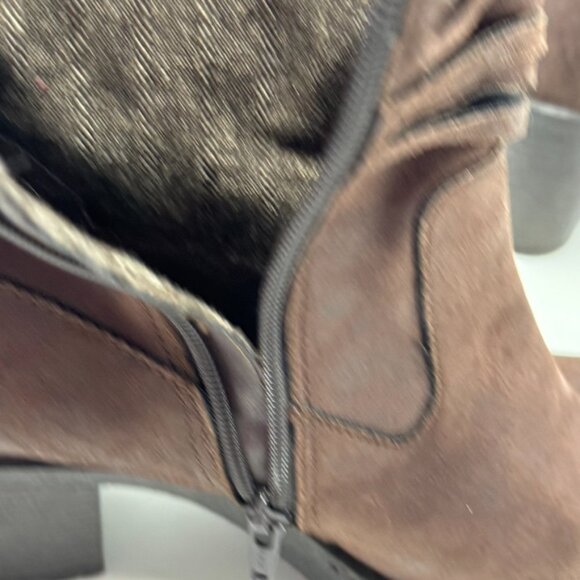 BOC Womens Brown Vegan Leather Tassel Accent Side Zip Heeled Booties Size 8.5 - Picture 10 of 15